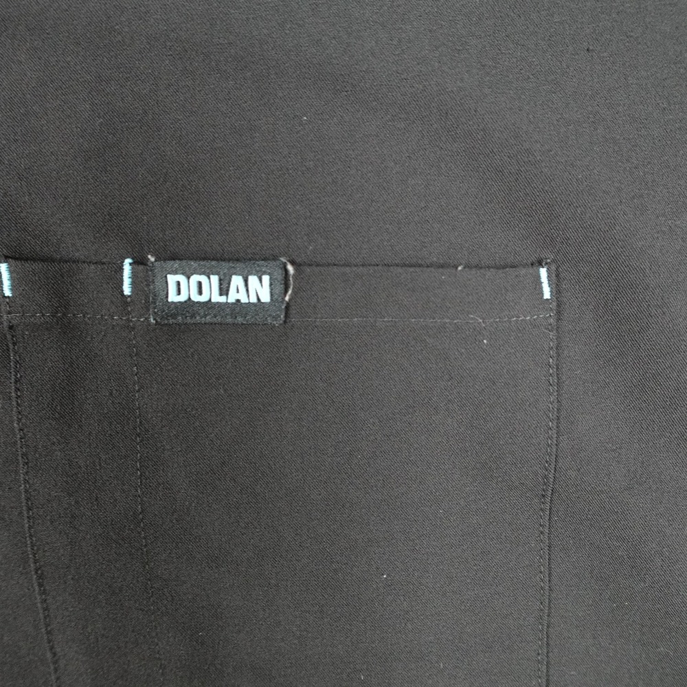 DOLAN Top Women Small Black 2 Pocket Scrub V Neck 3/4 Sleeve Nurse Medical - Picture 3 of 11